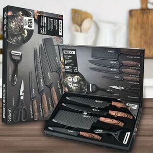 Professional 6 Piece Kitchen Knife Gift Box Set High Carbon Stainless Steel New